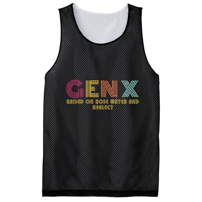 Gen X Raised On Hose Water And Neglect Funny Generation X Mesh Reversible Basketball Jersey Tank