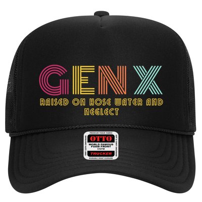 Gen X Raised On Hose Water And Neglect Funny Generation X Trucker Hat