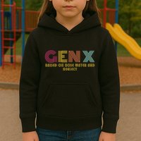 Gen X Raised On Hose Water And Neglect Funny Generation X Kids Hoodie