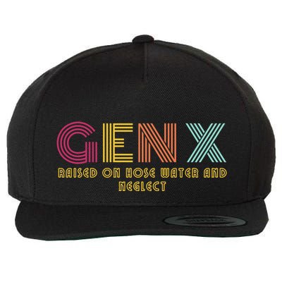 Gen X Raised On Hose Water And Neglect Funny Generation X Wool Snapback Cap