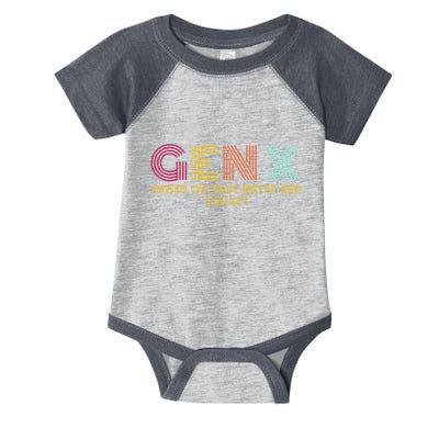 Gen X Raised On Hose Water And Neglect Funny Generation X Infant Baby Jersey Bodysuit