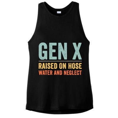 Gen X Raised On Hose Water And Neglect Retro Generation X Ladies PosiCharge Tri-Blend Wicking Tank