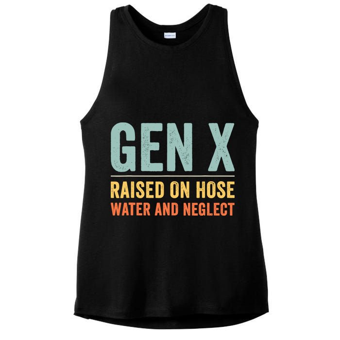 Gen X Raised On Hose Water And Neglect Retro Generation X Ladies PosiCharge Tri-Blend Wicking Tank