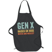 Gen X Raised On Hose Water And Neglect Retro Generation X Full-Length Apron With Pockets