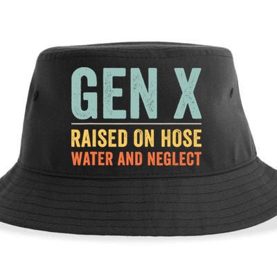 Gen X Raised On Hose Water And Neglect Retro Generation X Sustainable Bucket Hat