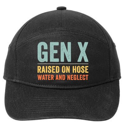 Gen X Raised On Hose Water And Neglect Retro Generation X 7-Panel Snapback Hat