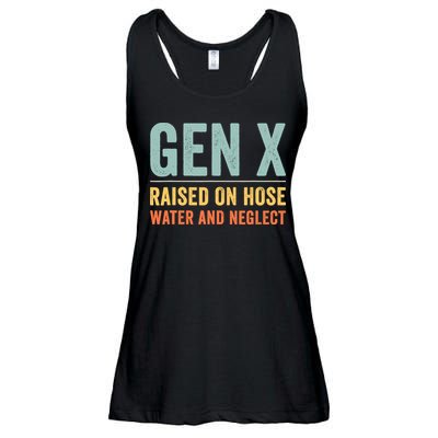 Gen X Raised On Hose Water And Neglect Retro Generation X Ladies Essential Flowy Tank