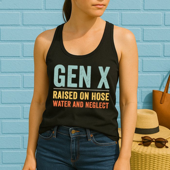 Gen X Raised On Hose Water And Neglect Retro Generation X Womens Tank Top