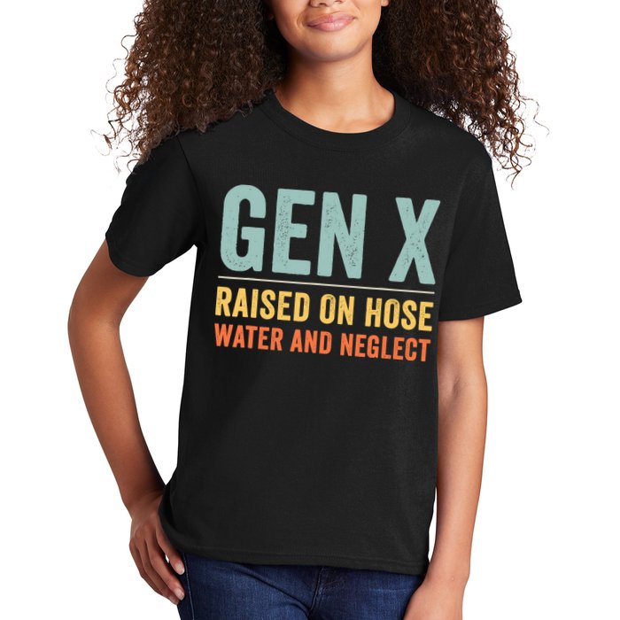 Gen X Raised On Hose Water And Neglect Retro Generation X Kids T-Shirt
