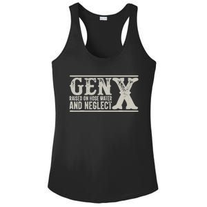 Gen X Raised On Hose Water And Neglect Humor Generation X Ladies PosiCharge Competitor Racerback Tank