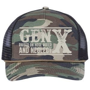 Gen X Raised On Hose Water And Neglect Humor Generation X Retro Rope Trucker Hat Cap