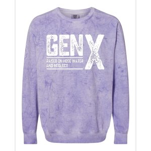 Gen X Raised On Hose Water And Neglect Retro Generation X Colorblast Crewneck Sweatshirt