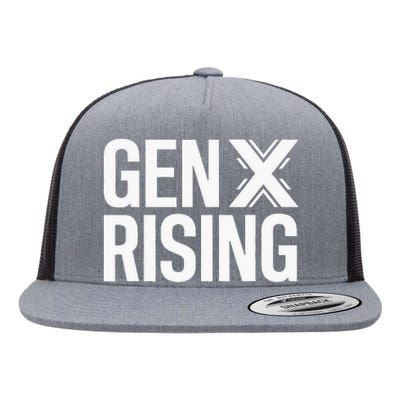 Gen X Rising Unite Angry Fed Up Generation X Saying Flat Bill Trucker Hat