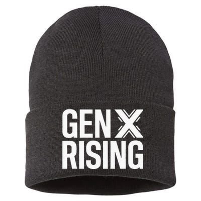 Gen X Rising Unite Angry Fed Up Generation X Saying Sustainable Knit Beanie