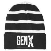 GEN X raised on hose water and neglect Striped Beanie with Solid Band