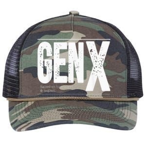 GEN X raised on hose water and neglect Retro Rope Trucker Hat Cap