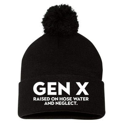 Gen X Raised On Hose Water And Neglect Humor Generation X Pom Pom 12in Knit Beanie