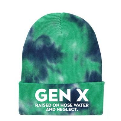 Gen X Raised On Hose Water And Neglect Humor Generation X Tie Dye 12in Knit Beanie