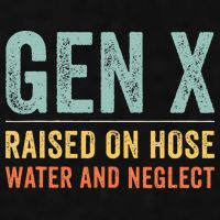 GEN X raised on hose water and neglect Retro Generation X Ladies PosiCharge Tri-Blend Wicking Tank