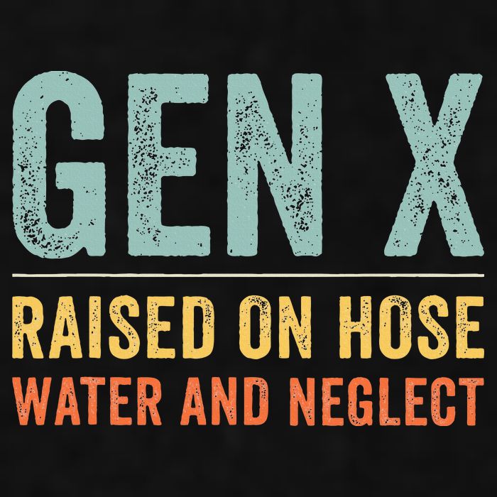 GEN X raised on hose water and neglect Retro Generation X Ladies PosiCharge Tri-Blend Wicking Tank