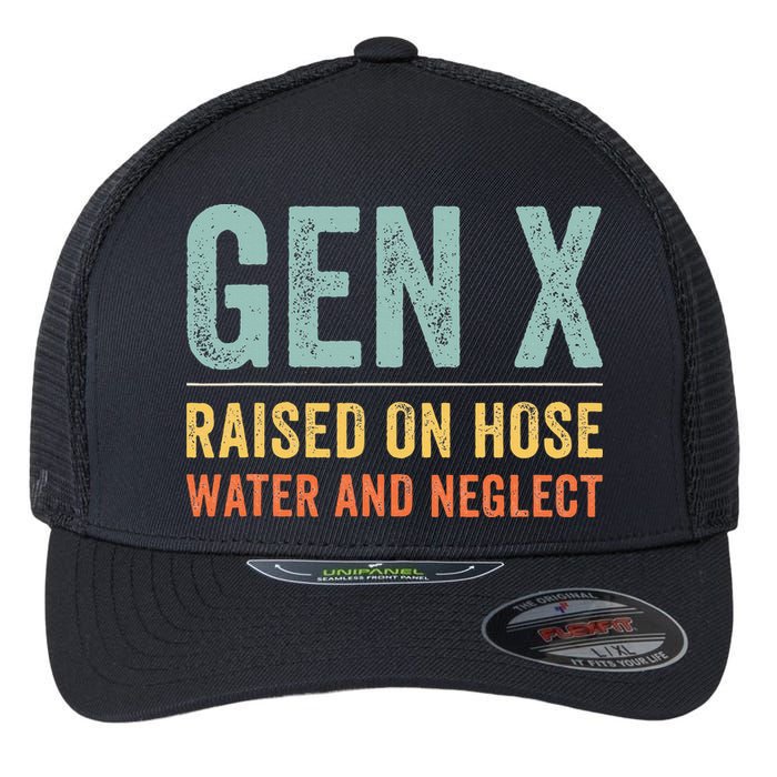 GEN X raised on hose water and neglect Retro Generation X Flexfit Unipanel Trucker Cap