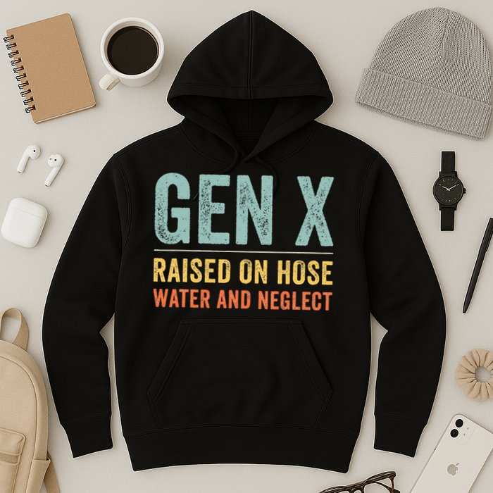 GEN X raised on hose water and neglect Retro Generation X Hoodie