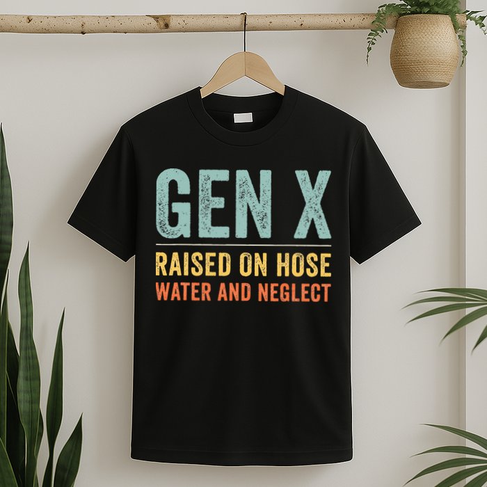 GEN X raised on hose water and neglect Retro Generation X T-Shirt
