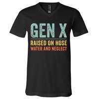GEN X raised on hose water and neglect Retro Generation X V-Neck T-Shirt
