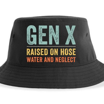 GEN X raised on hose water and neglect Retro Generation X Sustainable Bucket Hat