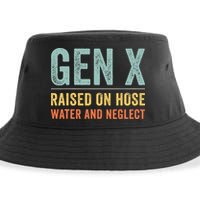 GEN X raised on hose water and neglect Retro Generation X Sustainable Bucket Hat