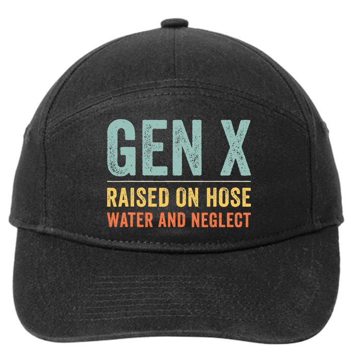 GEN X raised on hose water and neglect Retro Generation X 7-Panel Snapback Hat