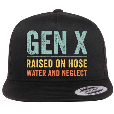 GEN X raised on hose water and neglect Retro Generation X Flatbill Hat