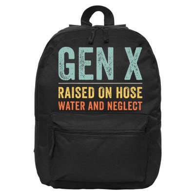 GEN X raised on hose water and neglect Retro Generation X 16 in Basic Backpack