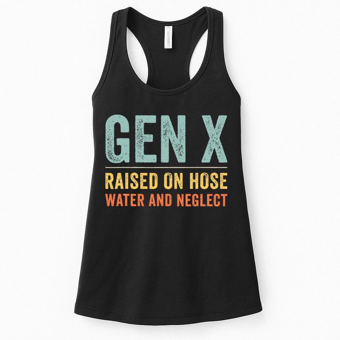 GEN X raised on hose water and neglect Retro Generation X Womens Tank Top