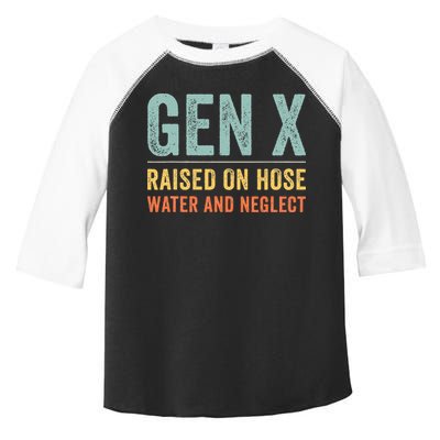 GEN X raised on hose water and neglect Retro Generation X Toddler Fine Jersey T-Shirt