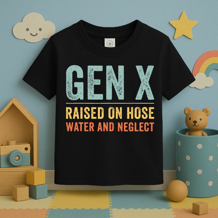 GEN X raised on hose water and neglect Retro Generation X Toddler T-Shirt