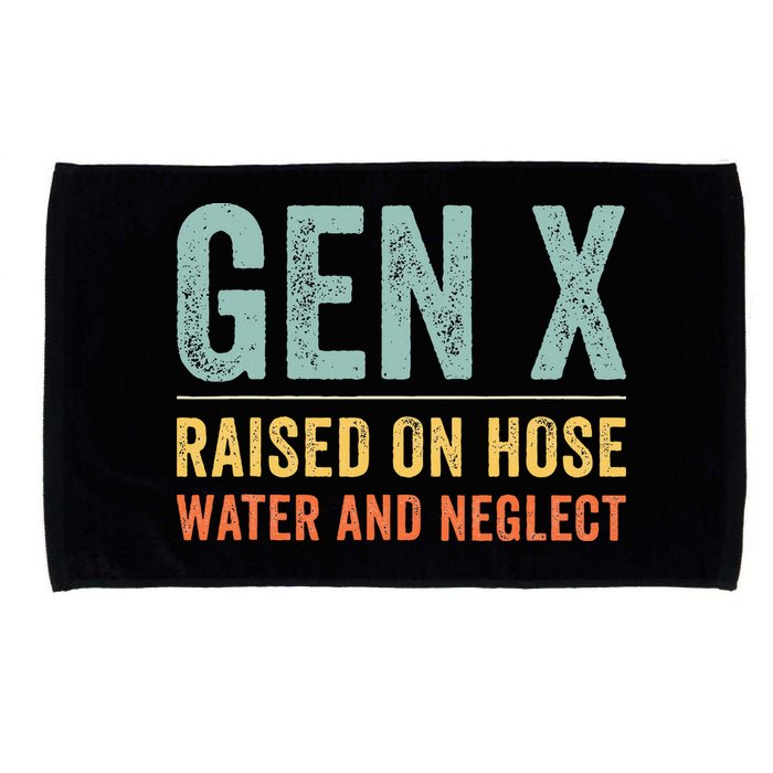 GEN X raised on hose water and neglect Retro Generation X Microfiber Hand Towel