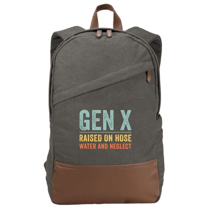 GEN X raised on hose water and neglect Retro Generation X Cotton Canvas Backpack