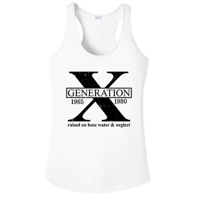 Generation X Raised On Hose Water & Neglect 1965 1980 Ladies PosiCharge Competitor Racerback Tank