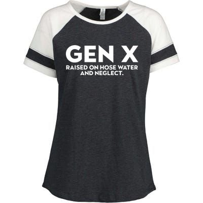 Gen X Raised On Hose Water And Neglect Humor Generation X Enza Ladies Jersey Colorblock Tee