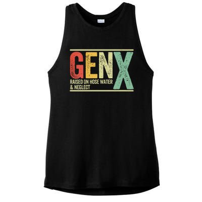 Gen X Raised On Hose Water And Neglect Ladies PosiCharge Tri-Blend Wicking Tank