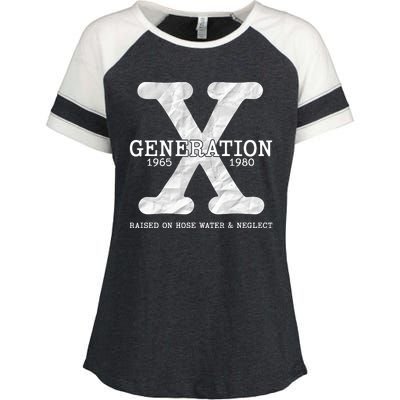 Generation X Raised On Hose Water And Neglect Enza Ladies Jersey Colorblock Tee