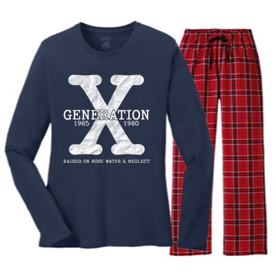 Generation X Raised On Hose Water And Neglect Women's Long Sleeve Flannel Pajama Set 