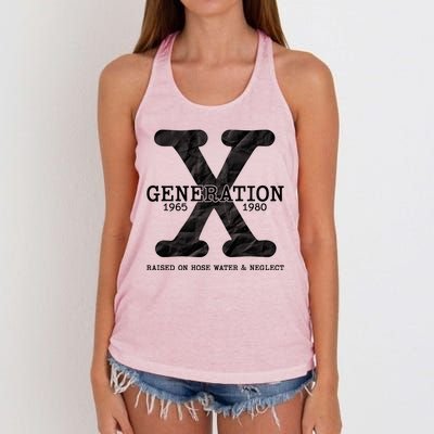 Generation X Raised On Hose Water And Neglect Women's Knotted Racerback Tank