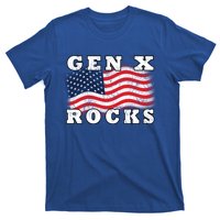 Gen X Rocks American Usa Flag July 4th Fun Retro 80s Vintage Great Gift T-Shirt