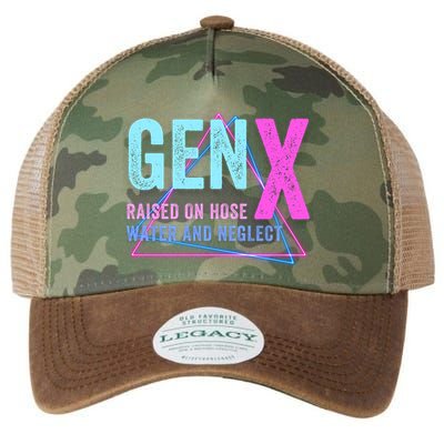 Gen X Raised On Hose Water And Neglect Funny Meme Vintage Generation X Legacy Tie Dye Trucker Hat