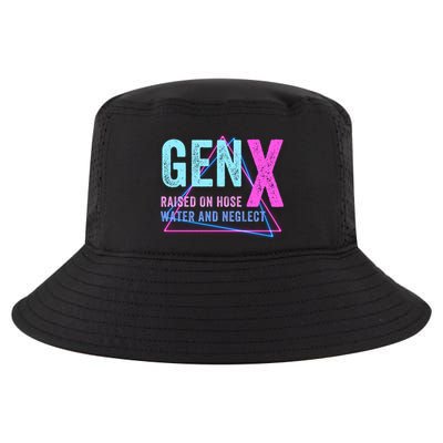 Gen X Raised On Hose Water And Neglect Funny Meme Vintage Generation X Cool Comfort Performance Bucket Hat