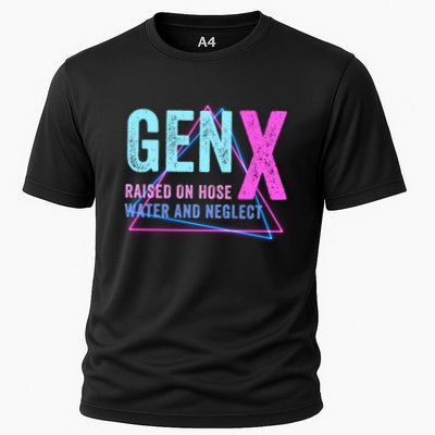 Gen X Raised On Hose Water And Neglect Funny Meme Vintage Generation X Performance Shirt
