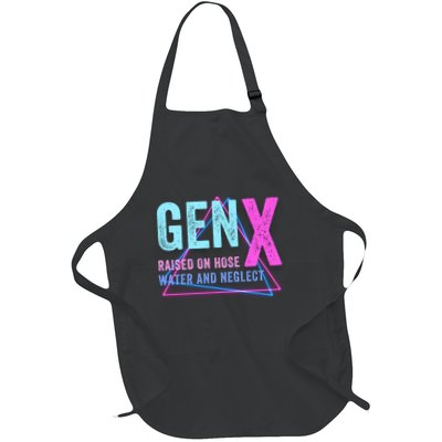 Gen X Raised On Hose Water And Neglect Funny Meme Vintage Generation X Apron