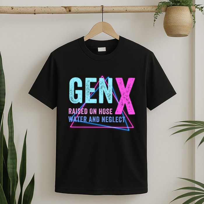 Gen X Raised On Hose Water And Neglect Funny Meme Vintage Generation X T-Shirt